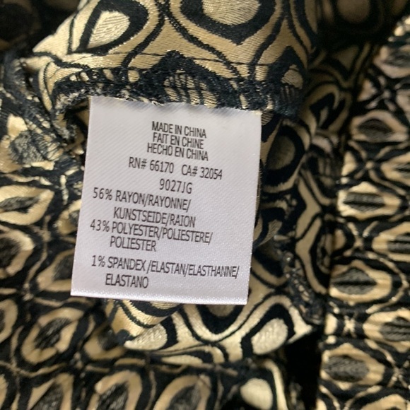- NWT Anthro Gold & Black Metallic Print Larkin Jacquard Tapered Trouser Pants - Picture 12 of 13